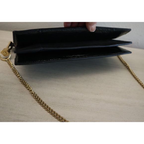 AllSaints Women's Black Fletcher Croc Embossed Leather Crossbody Bag Purse - Picture 5 of 9